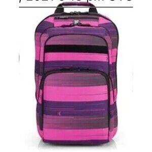 Hurley Copy Backpack Pink Striped Exclusive Compartment Laptop Casual Bag